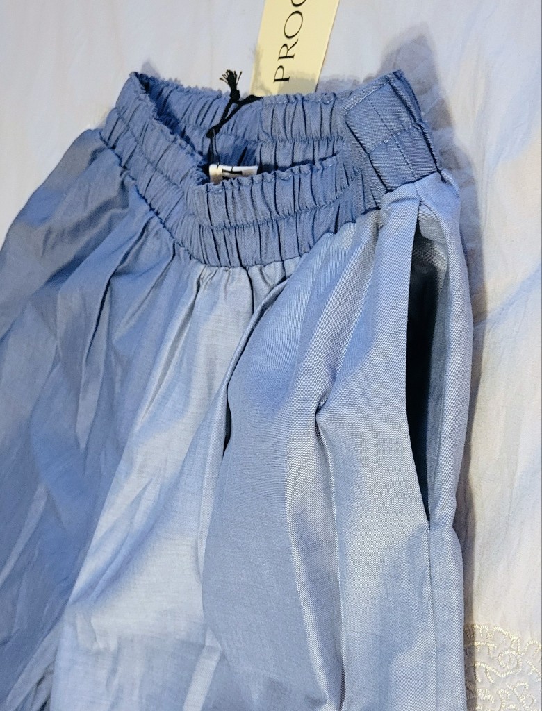 Proche Two-Tone Light And Medium Blue Sunday Wide Leg Pants, Cotton, Nwt, Xs/S — image 8 of 8